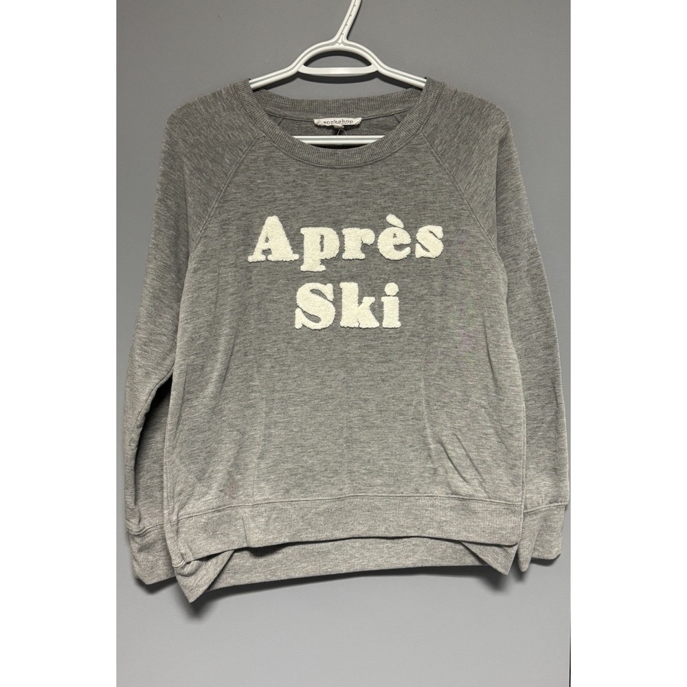Workshop Women's Gray Après Ski Sweatshirt Pullover Cozy Casual Size Small